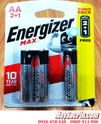 Energizer E91 /LR6; Pin AA 1.5v Alkaline Energizer E91/LR6 (Xuất xứ Singapore) /Loại Vỉ 3viên